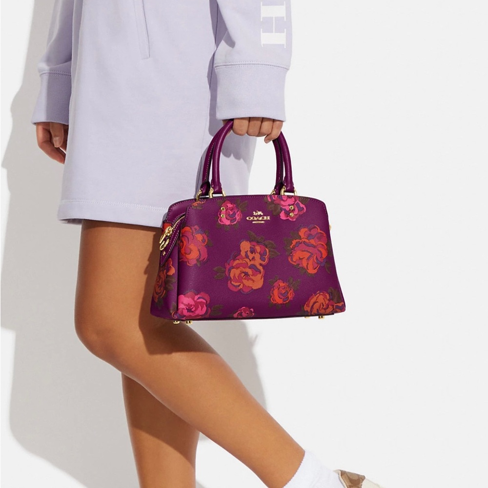 COACH Mini Lillie Jumbo Floral Satchel - Picture 13 of 14